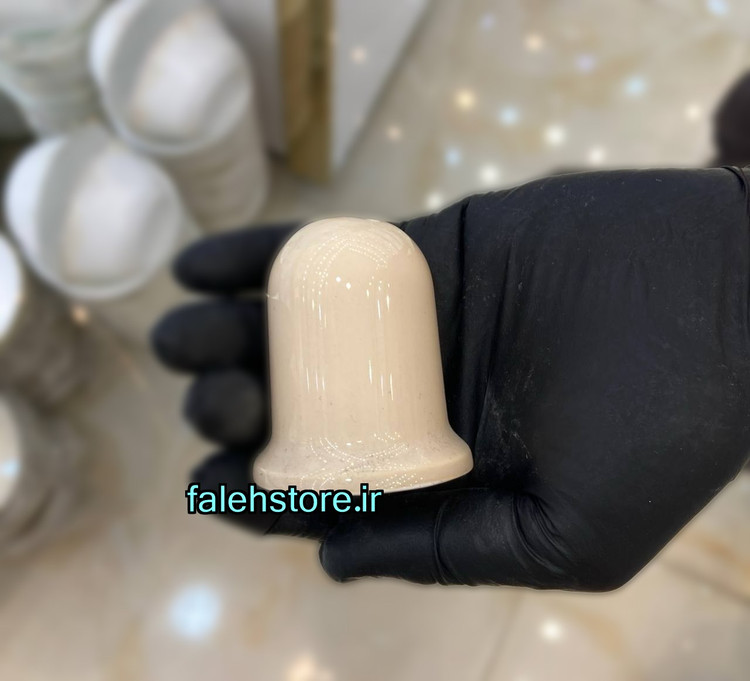 نمکدان مدادی سرامیکی رومز استخوانی براق استون ور 6 عددی