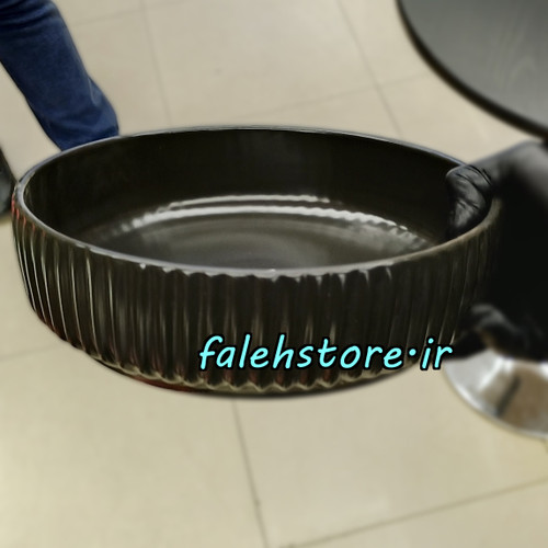 کاسه سرامیکی شیاردار مشکی استون ور بن سای 1 عددی