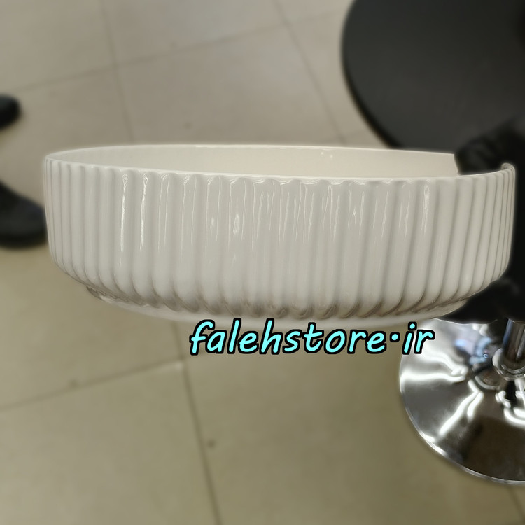 کاسه سرامیکی شیاردار سفید استون ور بن سای 1 عددی