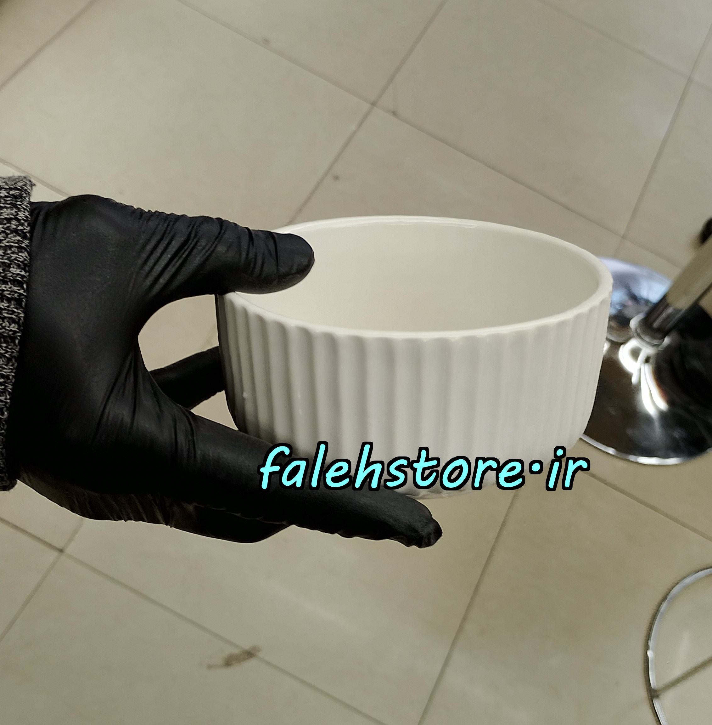 پیاله شیاردار سفید استون ور بن سای 6 عددی