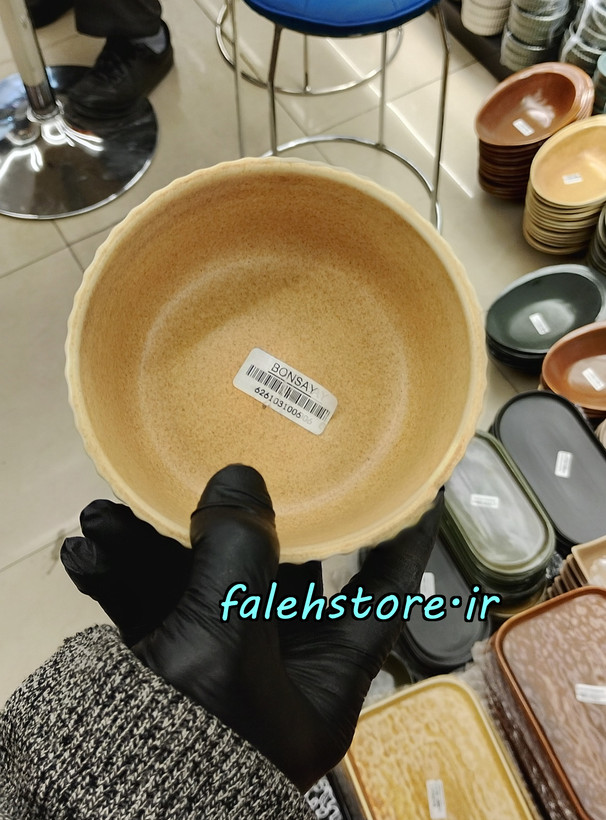 پیاله شیاردار کرم گرانیتی استون ور بن سای 6 عددی