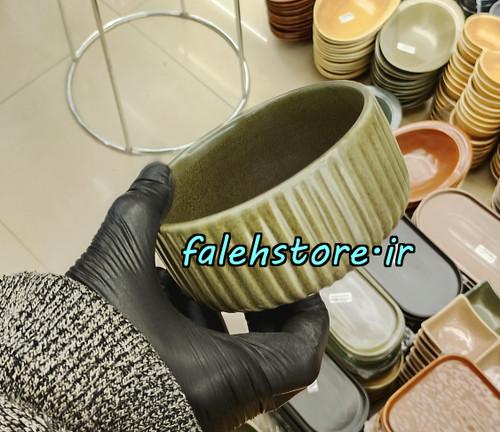 پیاله شیاردار زیتونی گرانیتی استون ور بن سای 6 عددی