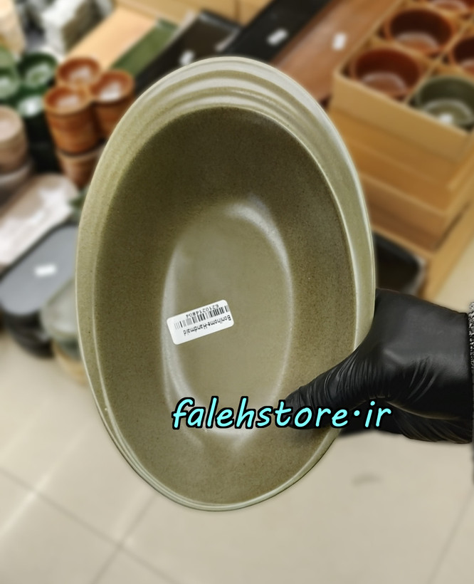 پیاله بادومی استون ور زیتونی گرانیتی بن سای 6 عددی