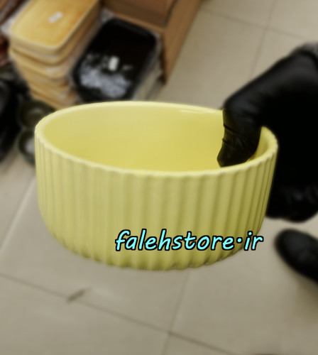 پیاله شیاردار زرد استون ور بن سای 6 عددی