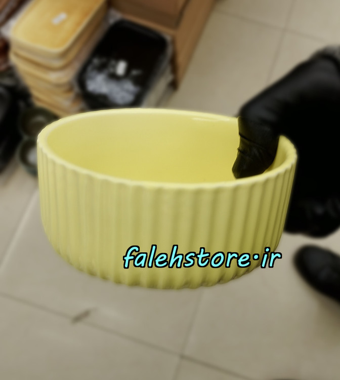 پیاله شیاردار زرد استون ور بن سای 6 عددی
