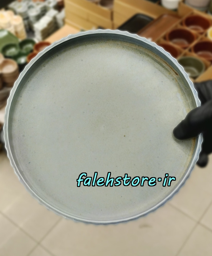 بشقاب پیش دستی سرامیکی استون ور طوسی گرانیتی شیاردار بن سای 6 عددی