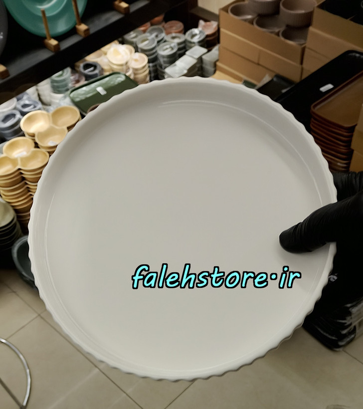 بشقاب پیش دستی سرامیکی استون ور سفید شیاردار بن سای 6 عددی