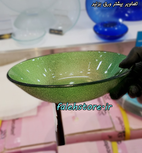 بشقاب خورشت خوری آرکوفام شیشه ای برفی سبز 6 عددی