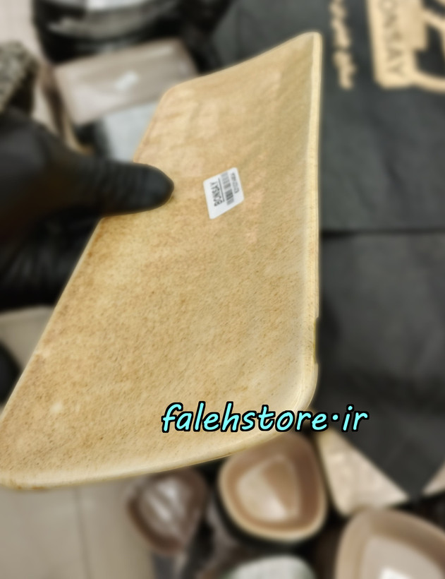 بشقاب تخت سرامیکی استون ور موج دار بن سای کرم 1 عددی