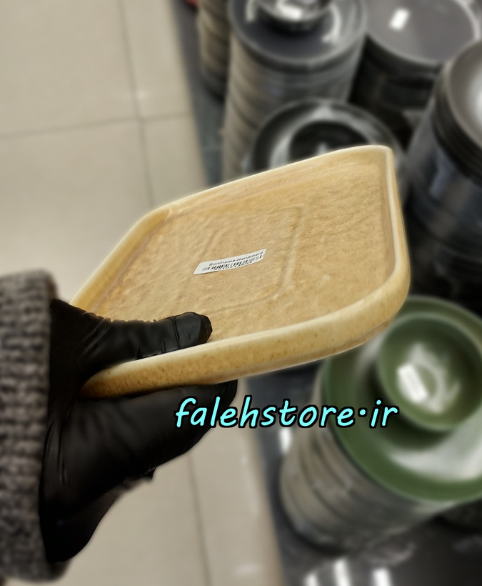 بشقاب دسر سرامیکی استون ور بن سای کرم 1 عددی