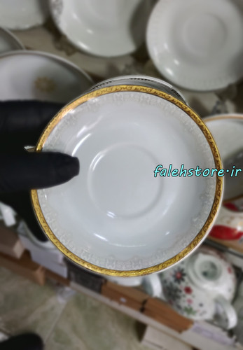 نعلبکی چینی طرح قدیمی کارگاهی مدل سرو 6 عددی معمولی