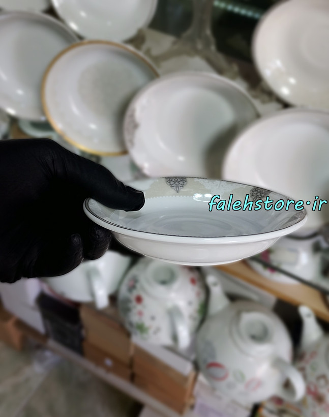 نعلبکی چینی طرح کارگاهی مدل سما 6 عددی معمولی