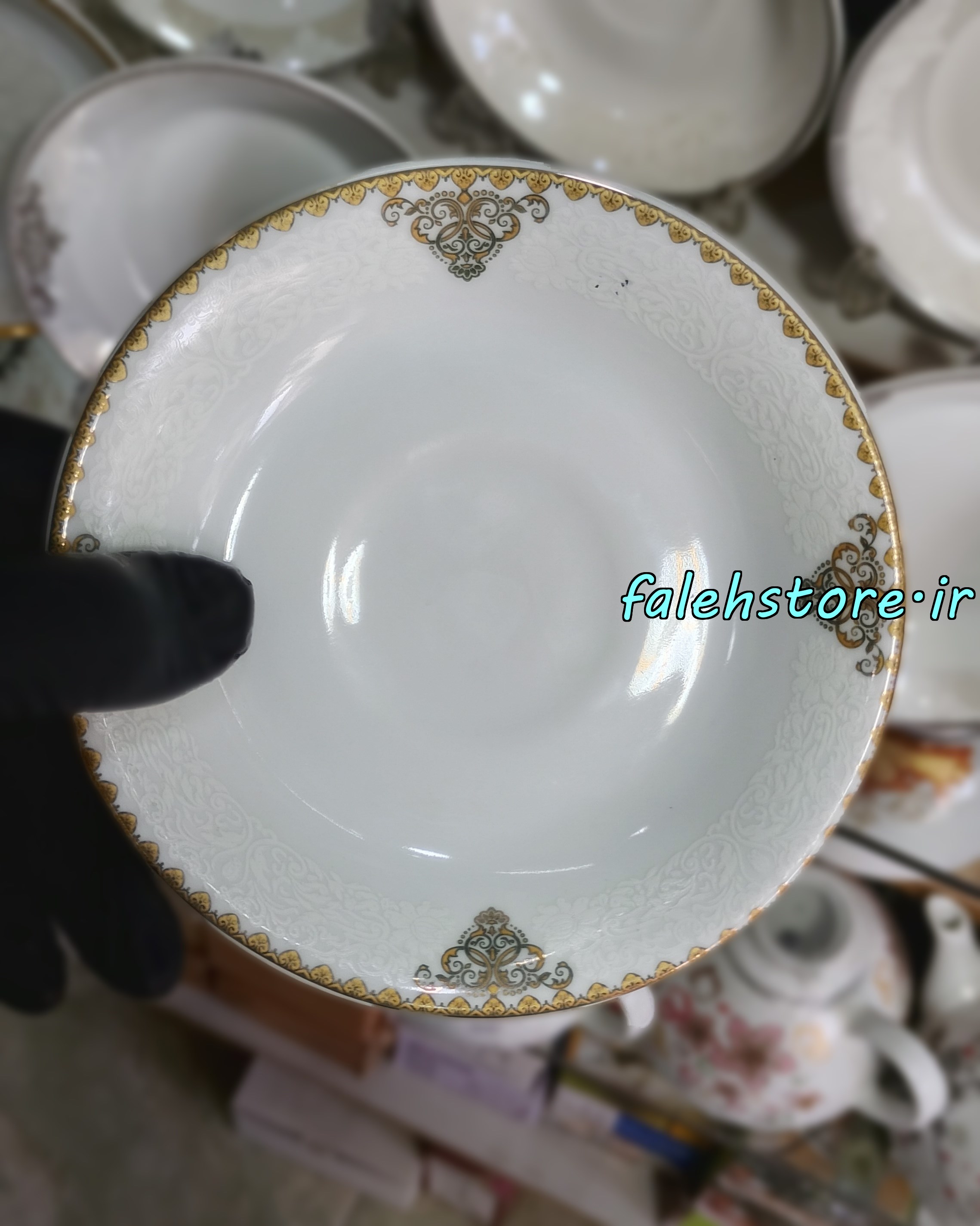 نعلبکی چینی طرح سنتی کارگاهی مدل رواق 6 عددی معمولی