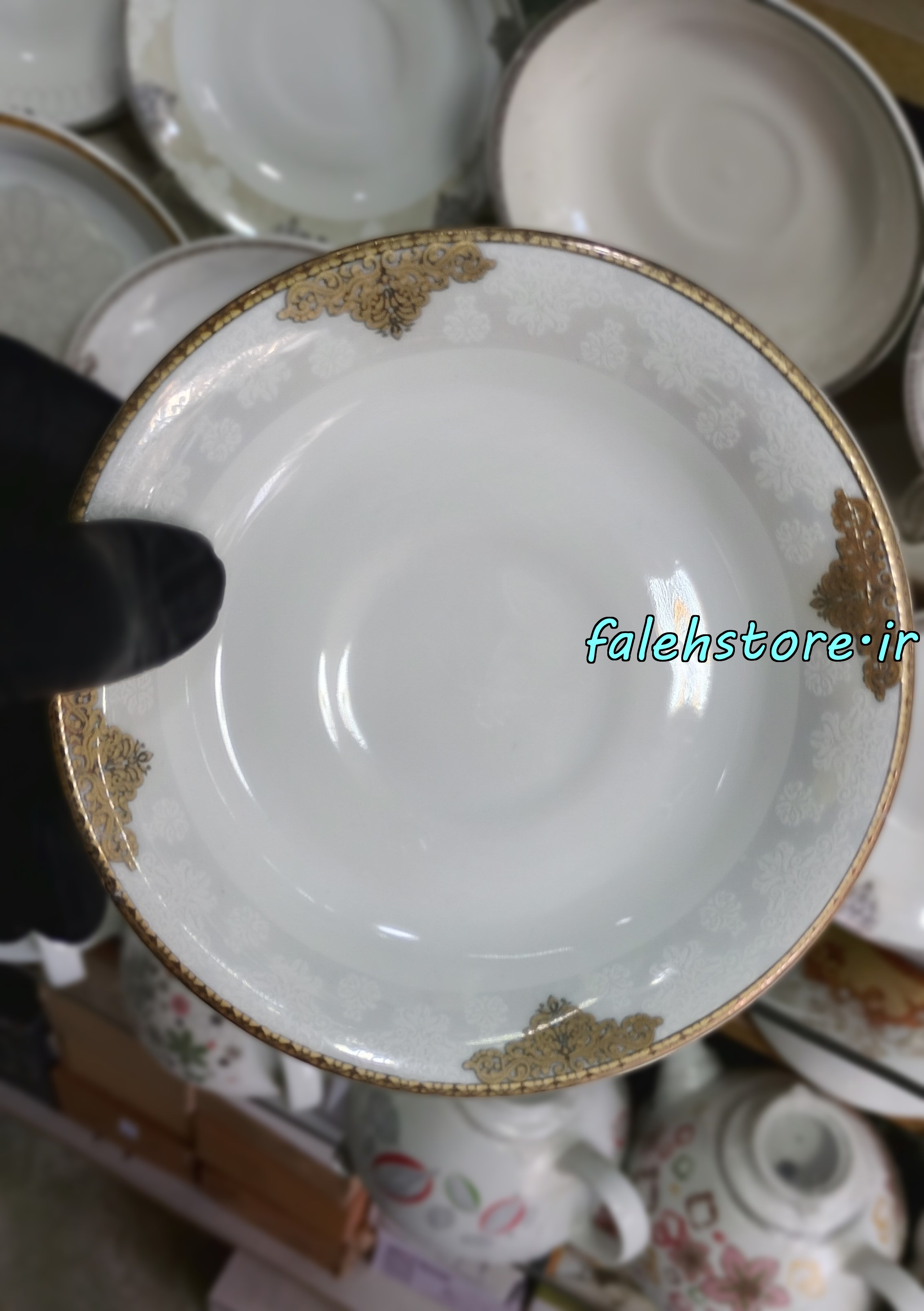 نعلبکی چینی طرح سنتی کارگاهی مدل صبا 6 عددی معمولی