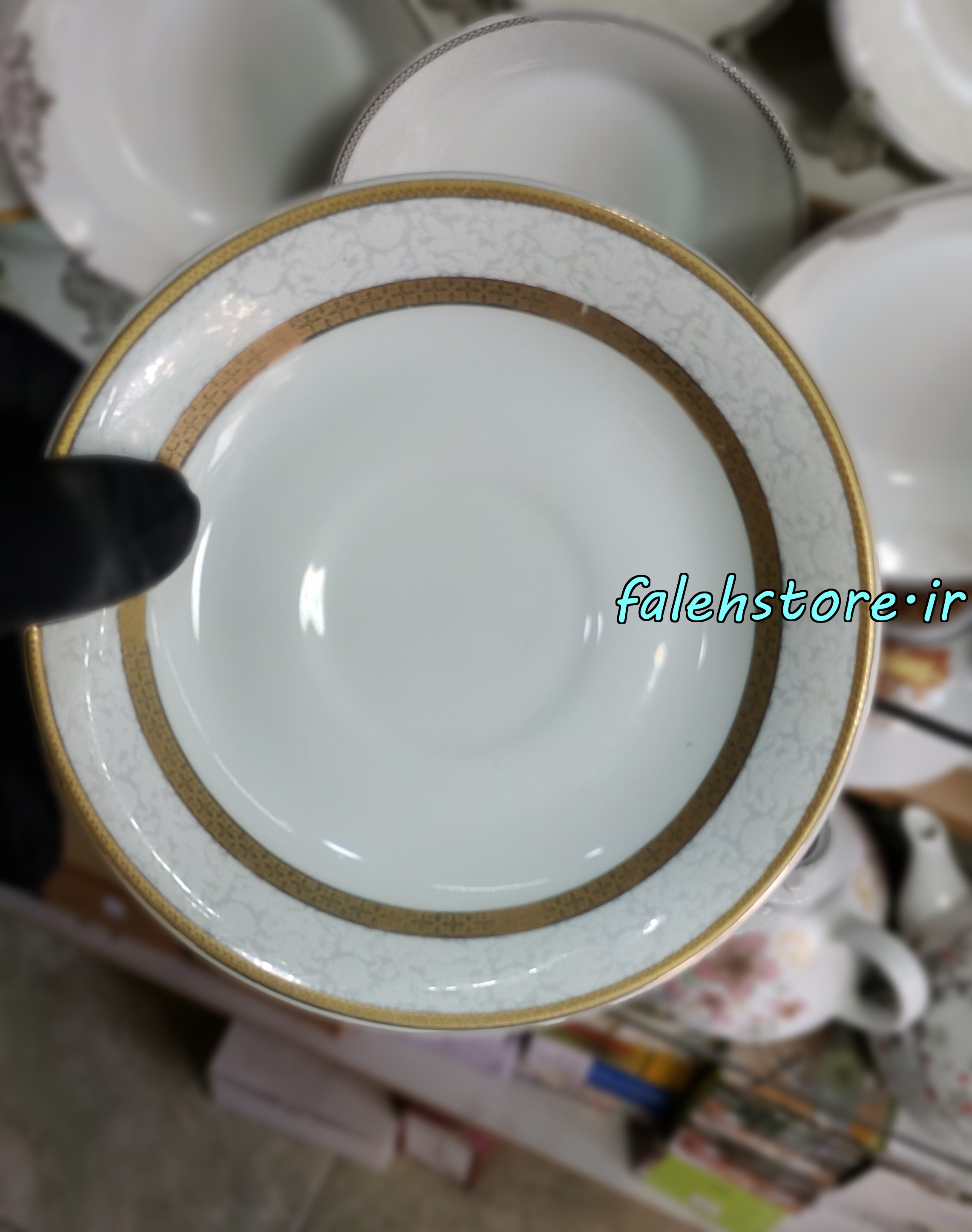نعلبکی چینی طرح سنتی کارگاهی مدل شیراز 6 عددی معمولی