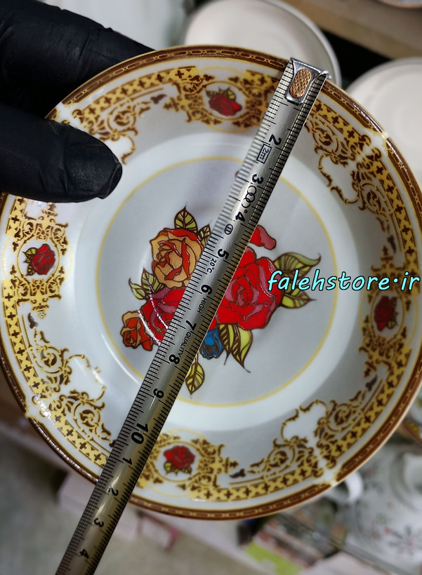 نعلبکی چینی طرح قدیمی مدل ونوسا کارگاهی 6 عددی معمولی