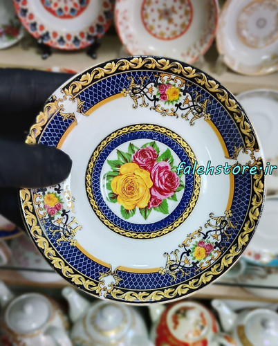 نعلبکی چینی طرح قدیمی مدل نازنین کارگاهی 6 عددی معمولی
