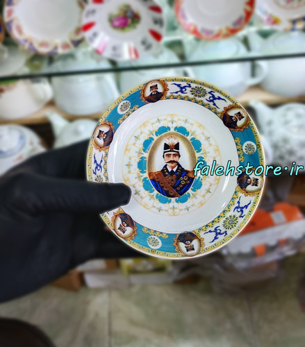 نعلبکی چینی طرح قدیمی مدل شاه عباسی مولتی کارگاهی 6 عددی معمولی