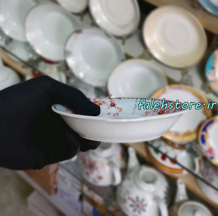 نعلبکی چینی طرح قدیم مدل میخک صورتی کارگاهی 6 عددی معمولی