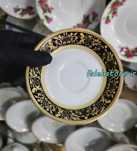 نعلبکی چینی مدل نقشینه کارگاهی 6 عددی معمولی