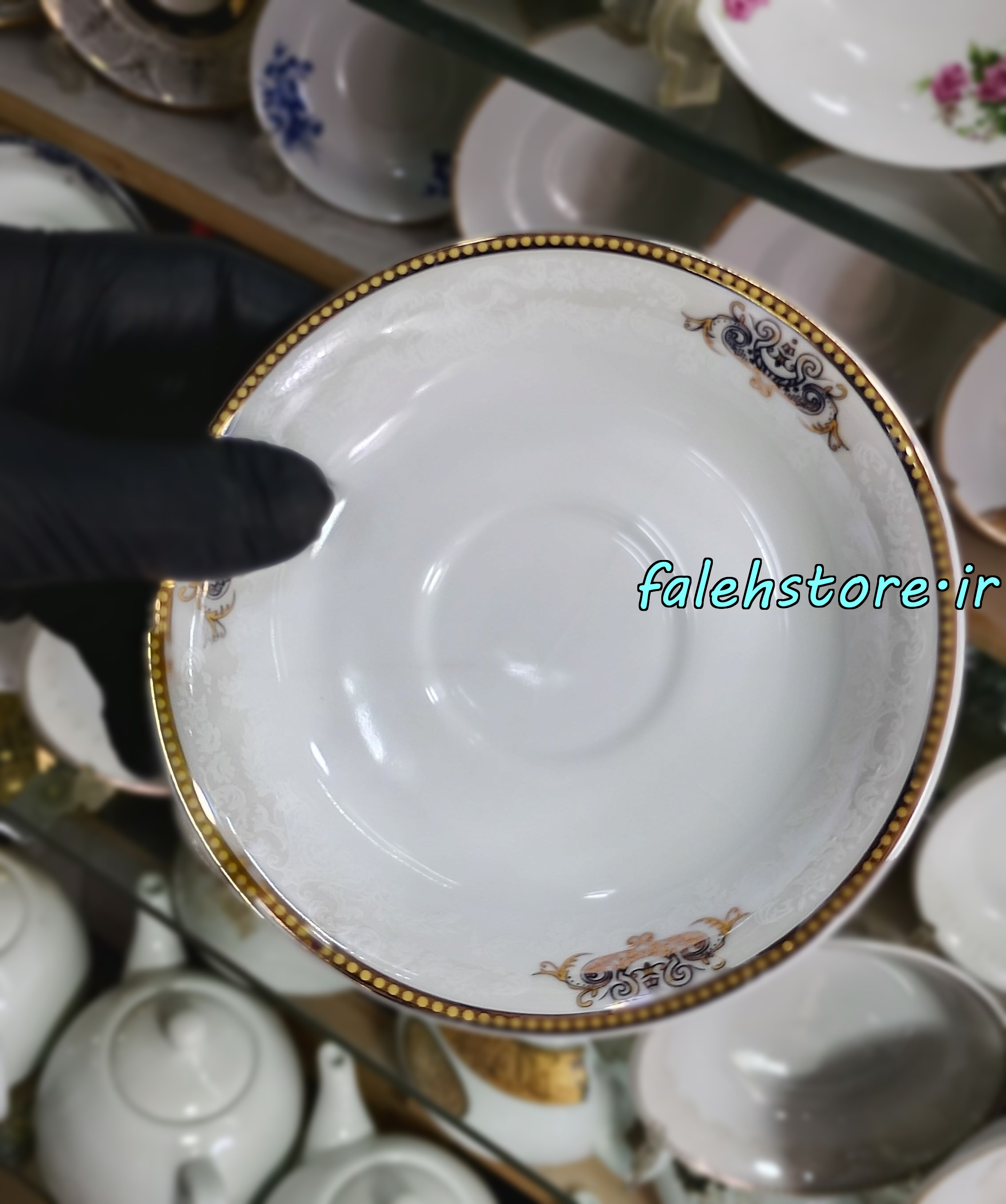 نعلبکی چینی مدل صبوح کارگاهی 6 عددی معمولی