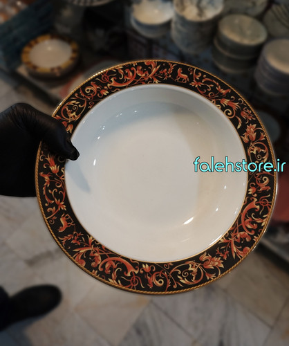 بشقاب خورشت خوری رومنس چینی خارجی طرح گاردین گرد 1 عددی