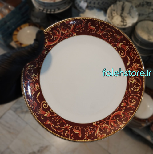 بشقاب پیش دستی چینی خارجی رومنس طرح گاردین گرد 1 عددی