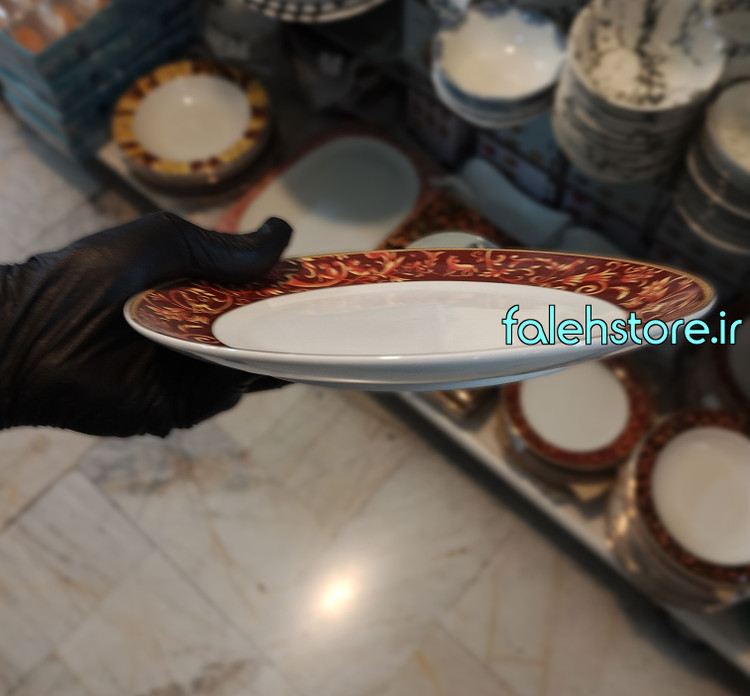 بشقاب پیش دستی چینی خارجی رومنس طرح گاردین گرد 1 عددی