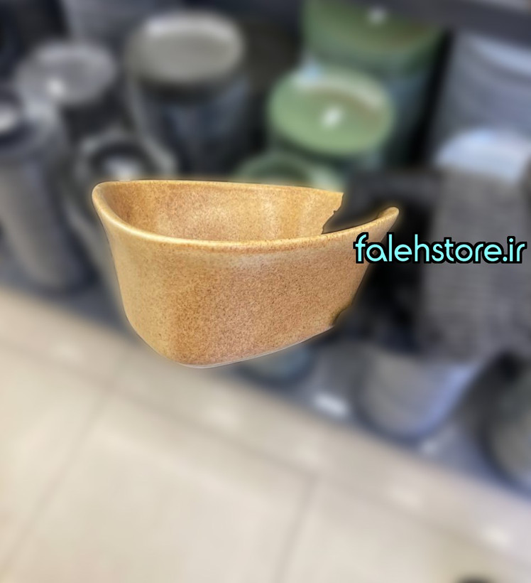 کاسه سرامیکی چهارگوش پاترو استون ور بن سای کرم گرانیتی 1 عددی