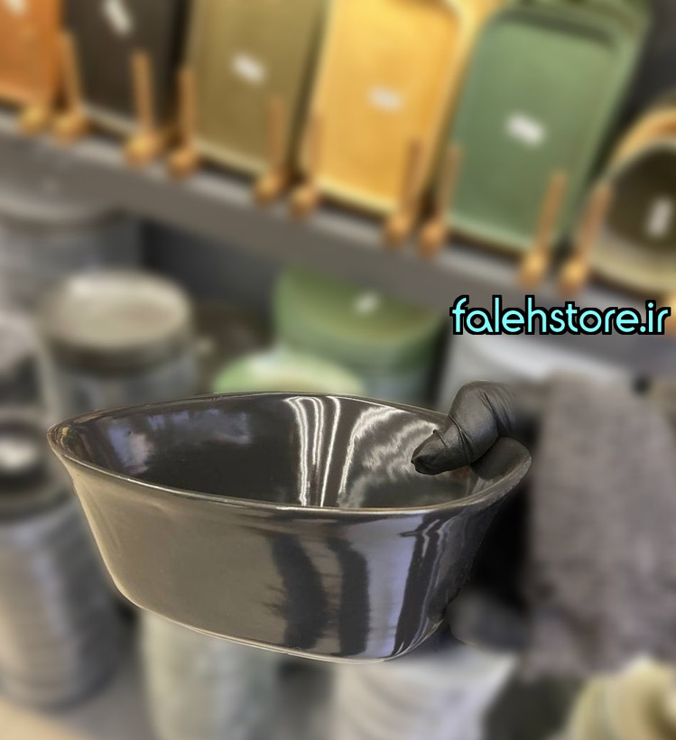 کاسه سرامیکی چهارگوش پاترو استون ور بن سای مشکی 1 عددی