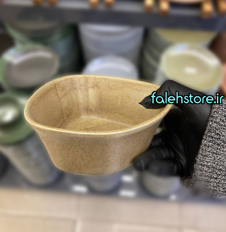 کاسه سرامیکی چهارگوش پاترو استون ور بن سای کرم گرانیتی 1 عددی