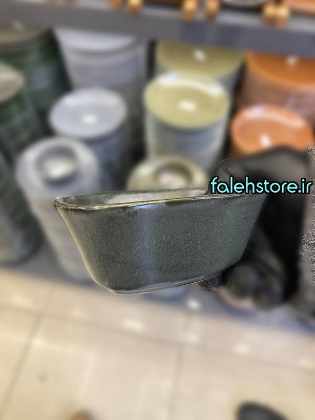 پیاله سرامیکی پاترو استون ور بن سای مشکی بافت دار 1 عددی