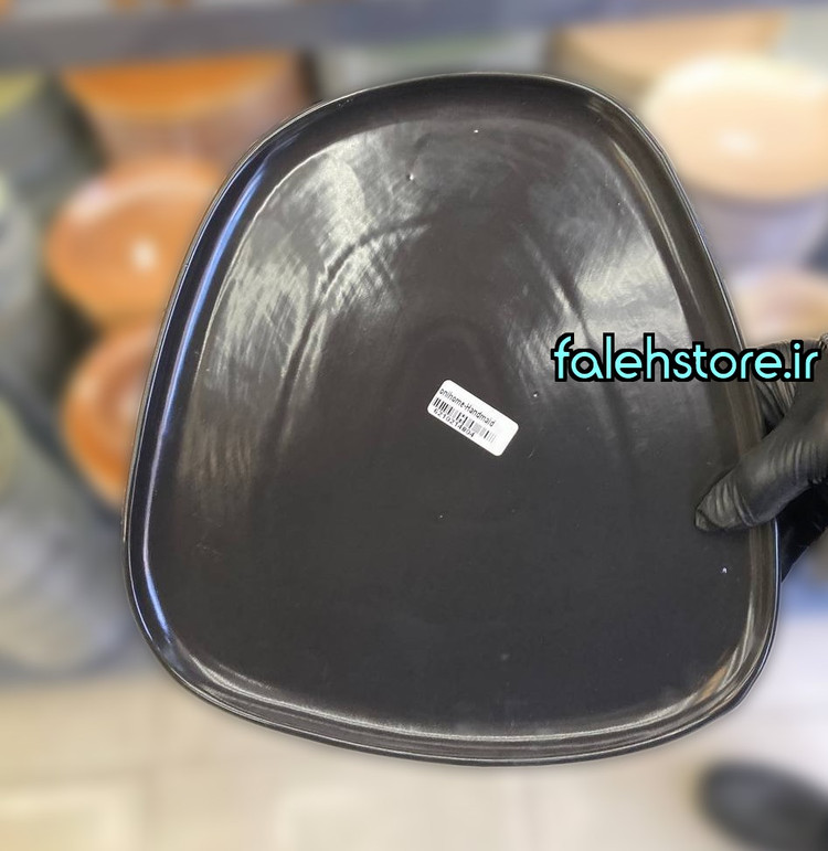 بشقاب سرو سرامیکی چهارگوش راستو مدیوم استون ور بن سای مشکی مات 1 عددی