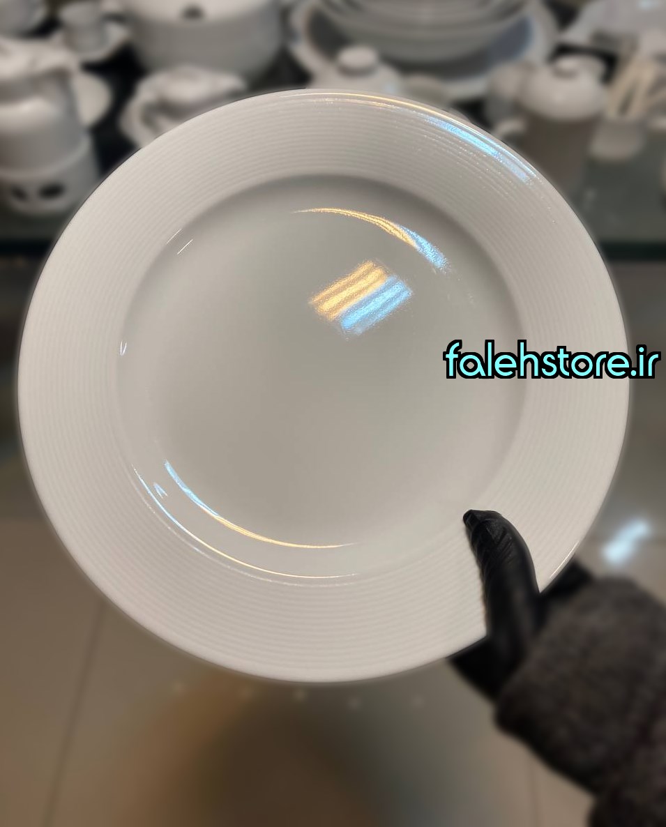 بشقاب تخت چینی تقدیس گرد سفید 21 سانتی هتلی 6 عددی
