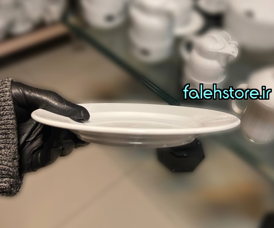 بشقاب تخت چینی تقدیس گرد سفید 17 سانتی هتلی 6 عددی