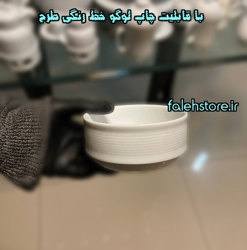پیاله چینی تقدیس گرد استوانه سفید 12 سانتی هتلی 6 عددی