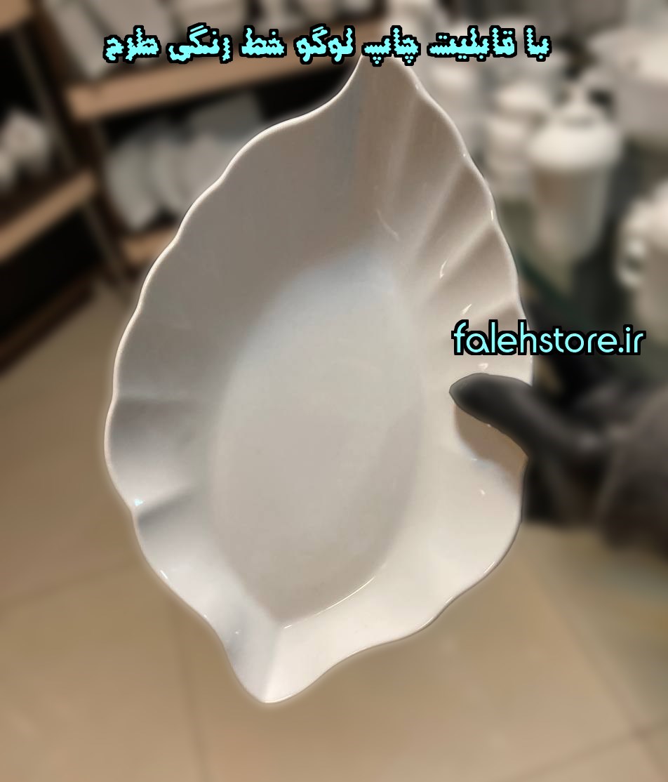 بشقاب نیمه گود برگی سبزیجات چینی تقدیس سفید سانتی هتلی 1 عددی