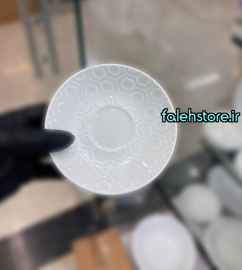 نعلبکی چینی زرین طرح مشبک 6 عددی