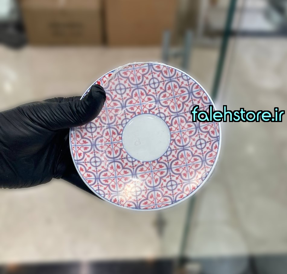 نعلبکی چینی زرین طرح آندولوس رنگ 6 عددی