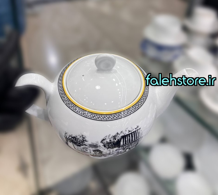 قوری چینی زرین طرح ویلیچ گرد 900 سی سی 1 عددی