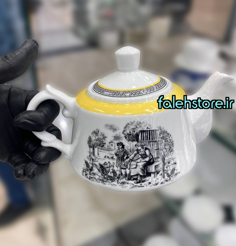 قوری چینی زرین طرح لندنی 580 سی سی 1 عددی