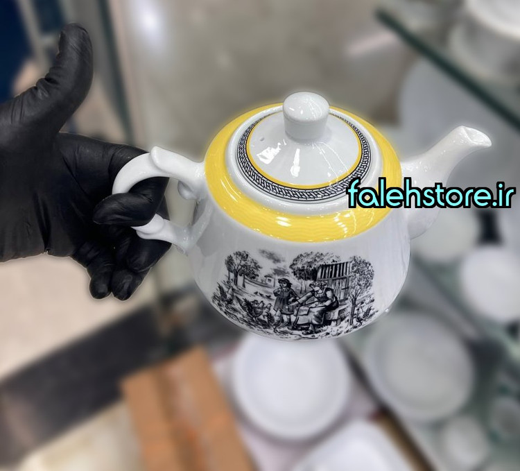 قوری چینی زرین طرح لندنی 580 سی سی 1 عددی