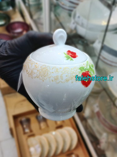 قندان چینی زرین طرح شارلوت گرد 1 عددی