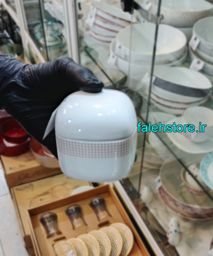 قندان چینی زرین طرح مردین رزگلد چهارگوش 1 عددی