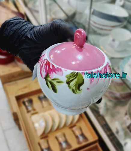 قندان چینی زرین طرح لیلین گرد 1 عددی
