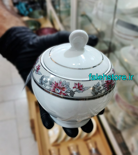 قندان چینی زرین طرح سان فلاور گرد 1 عددی