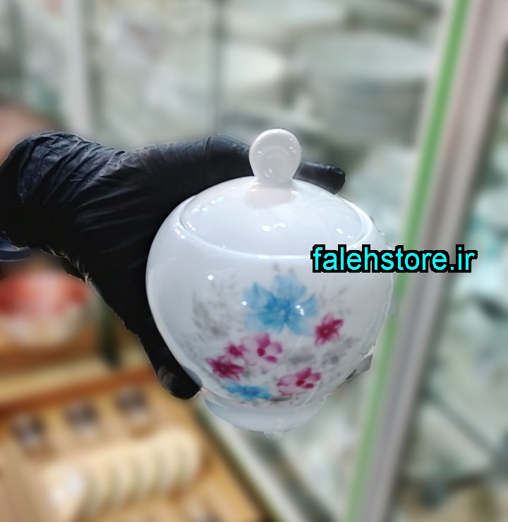 قندان چینی زرین طرح سیلوین گرد 1 عددی