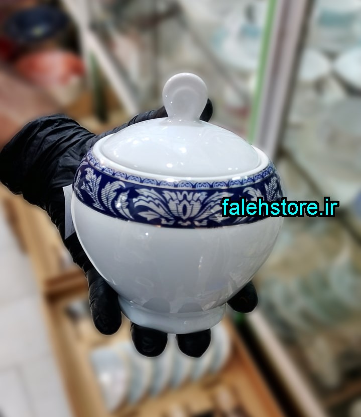 قندان چینی زرین طرح پاسیفیک گرد 1 عددی