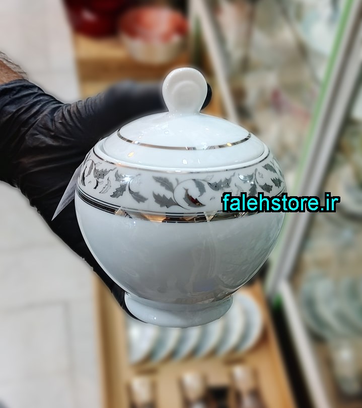 قندان چینی زرین طرح سیلور سان گرد 1 عددی
