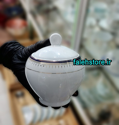 قندان چینی زرین طرح خاطره گرد 1 عددی